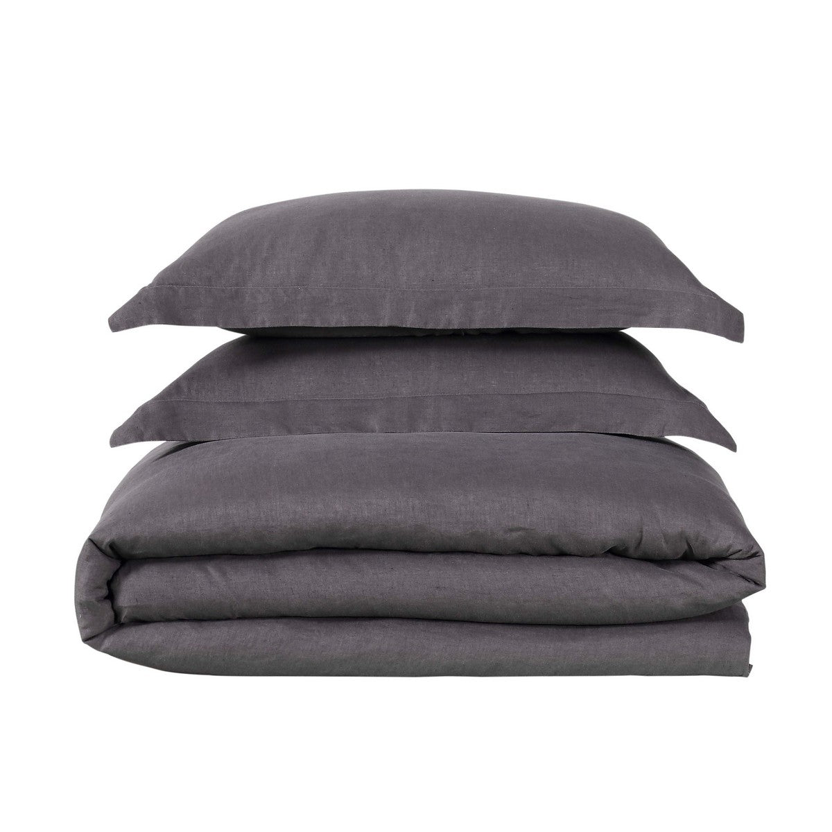  Brooklyn Loom Linen Duvet Set - Charcoal - Bonton