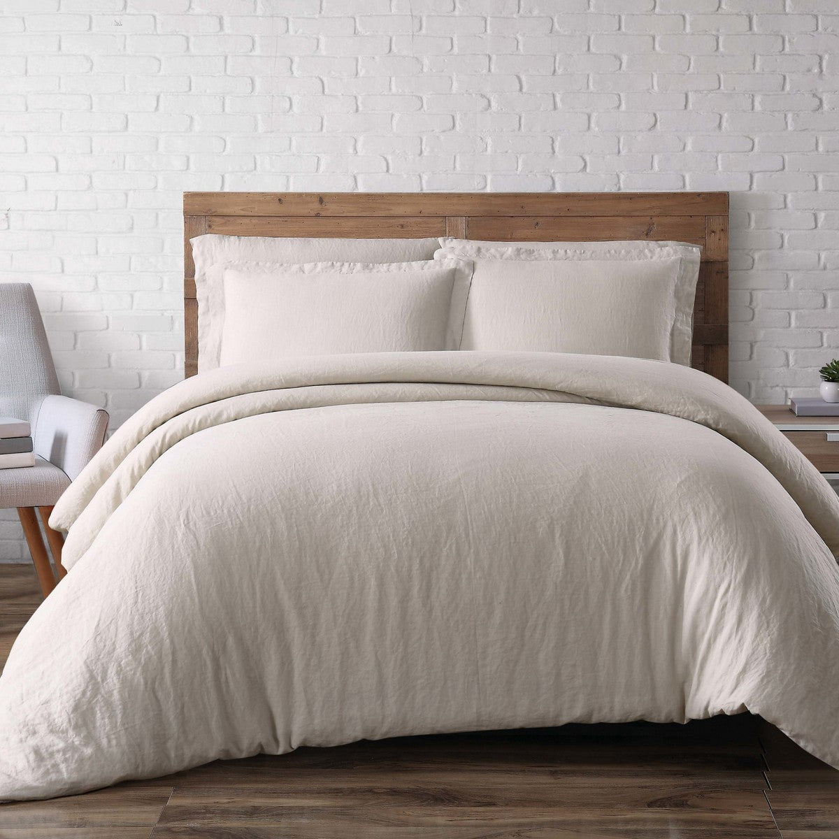  Brooklyn Loom Linen Duvet Set - Natural - Bonton