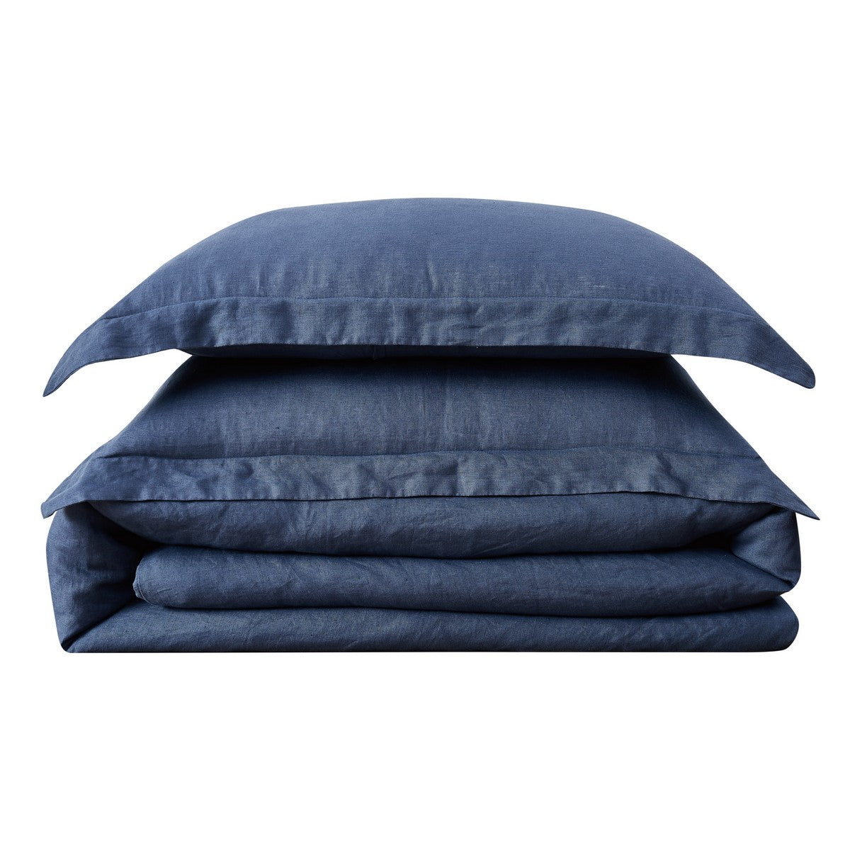  Brooklyn Loom Linen Duvet Set - Navy - Bonton