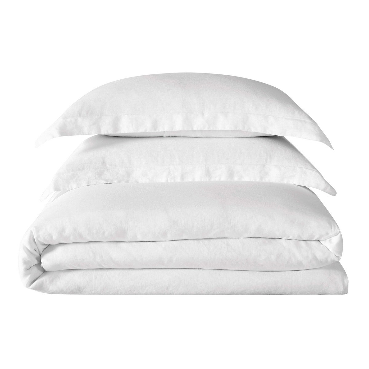  Brooklyn Loom Linen Duvet Set - White - Bonton