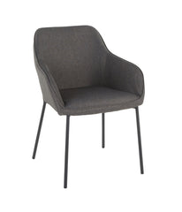 Daniella Dining Chair - Set of 2 Black & Charcoal