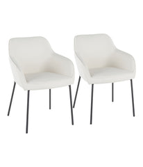 Daniella Dining Chair - Set of 2 Black & Cream