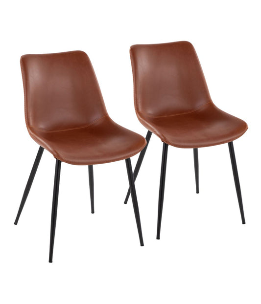 Durango Dining Chair - Set of 2 Black & Cognac