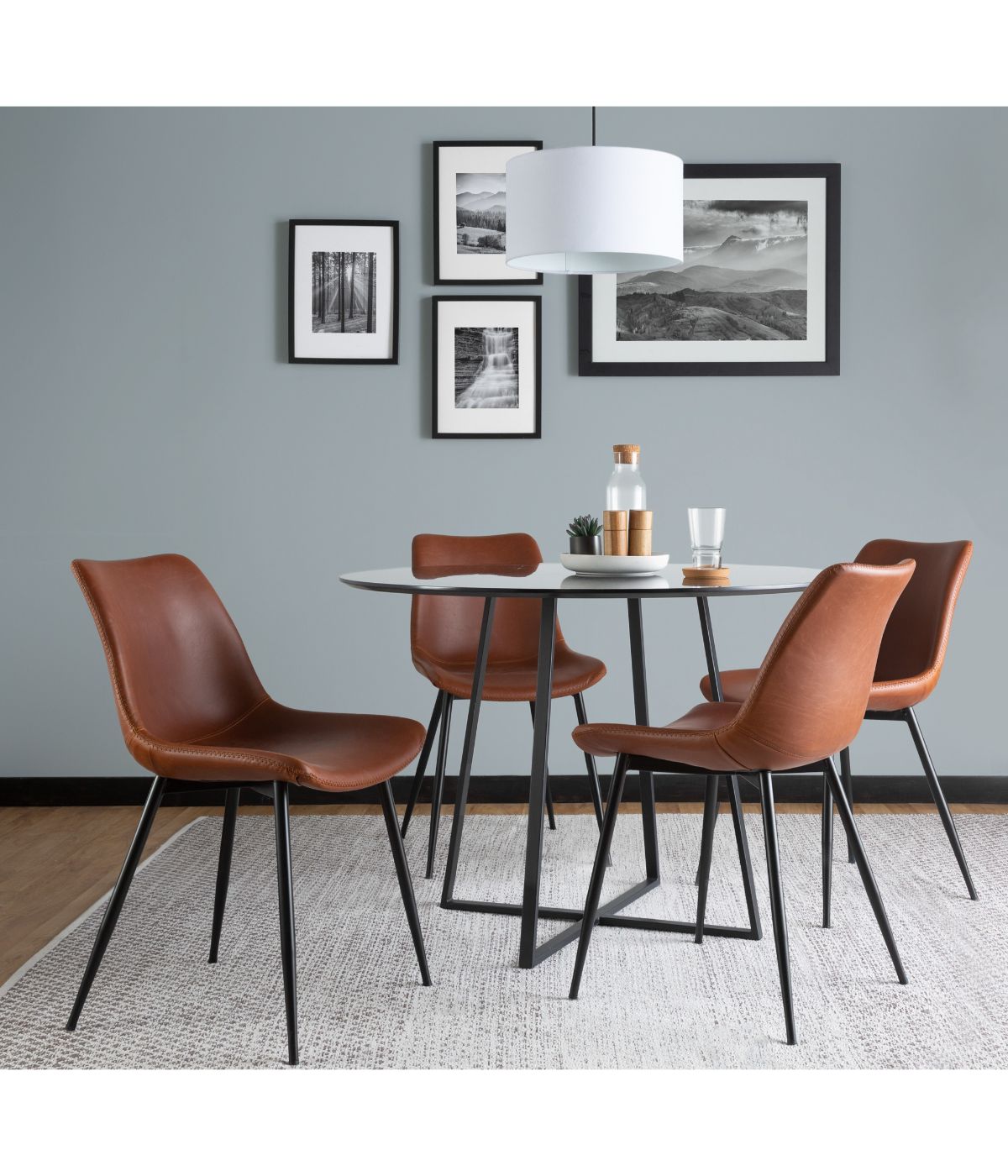 Durango Dining Chair - Set of 2 Black & Cognac