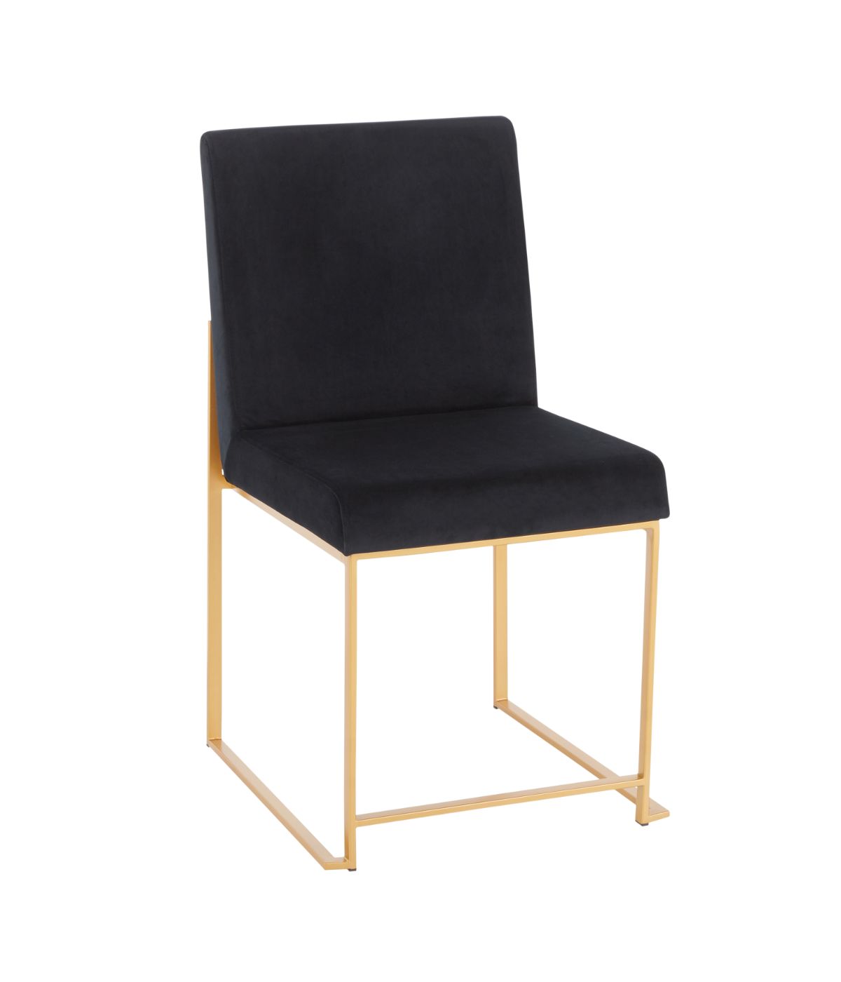 High Back Fuji Gold Dining Chair - Set of 2 Gold & Black