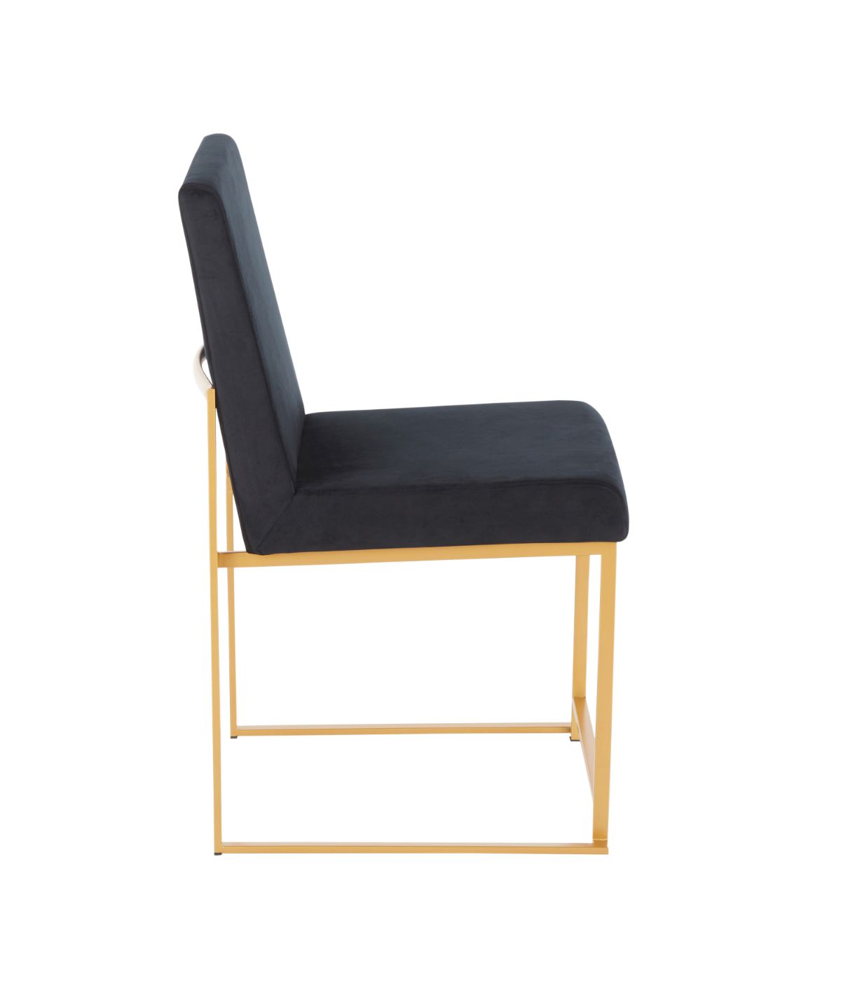 High Back Fuji Gold Dining Chair - Set of 2 Gold & Black