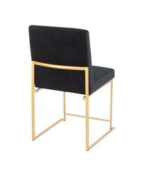 High Back Fuji Gold Dining Chair - Set of 2 Gold & Black