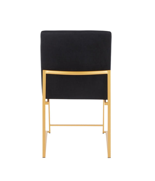 High Back Fuji Gold Dining Chair - Set of 2 Gold & Black