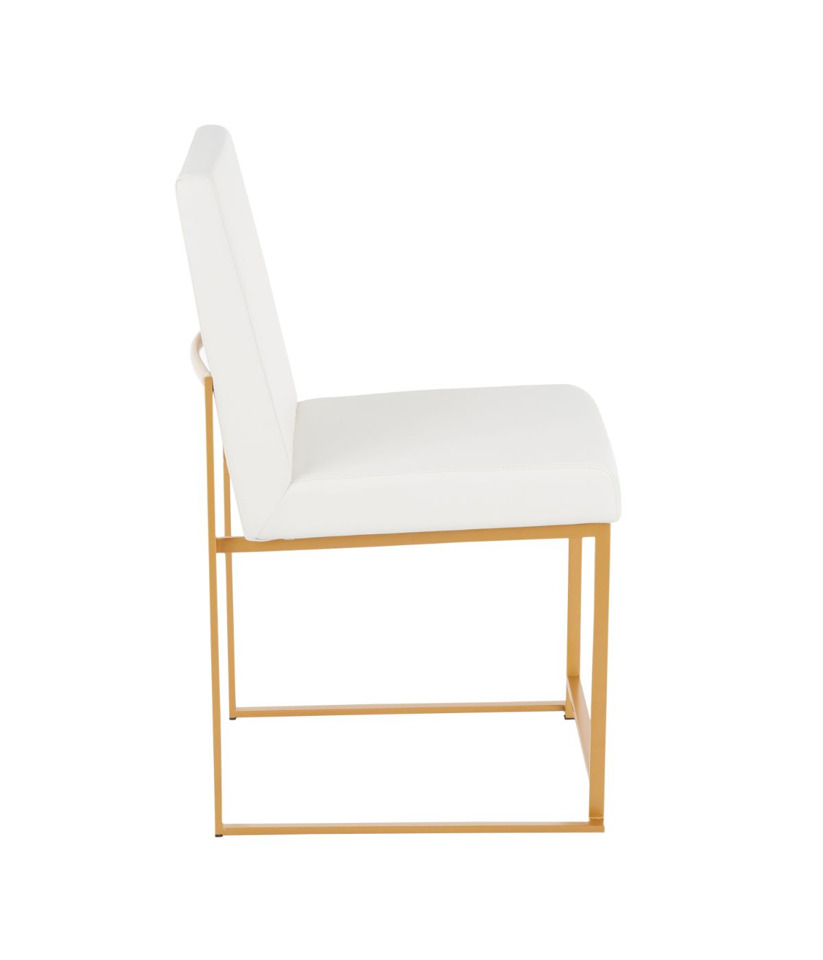  LumiSource High Back Fuji Gold Dining Chair - Set of 2 Gold & White - Gold & White - Bonton