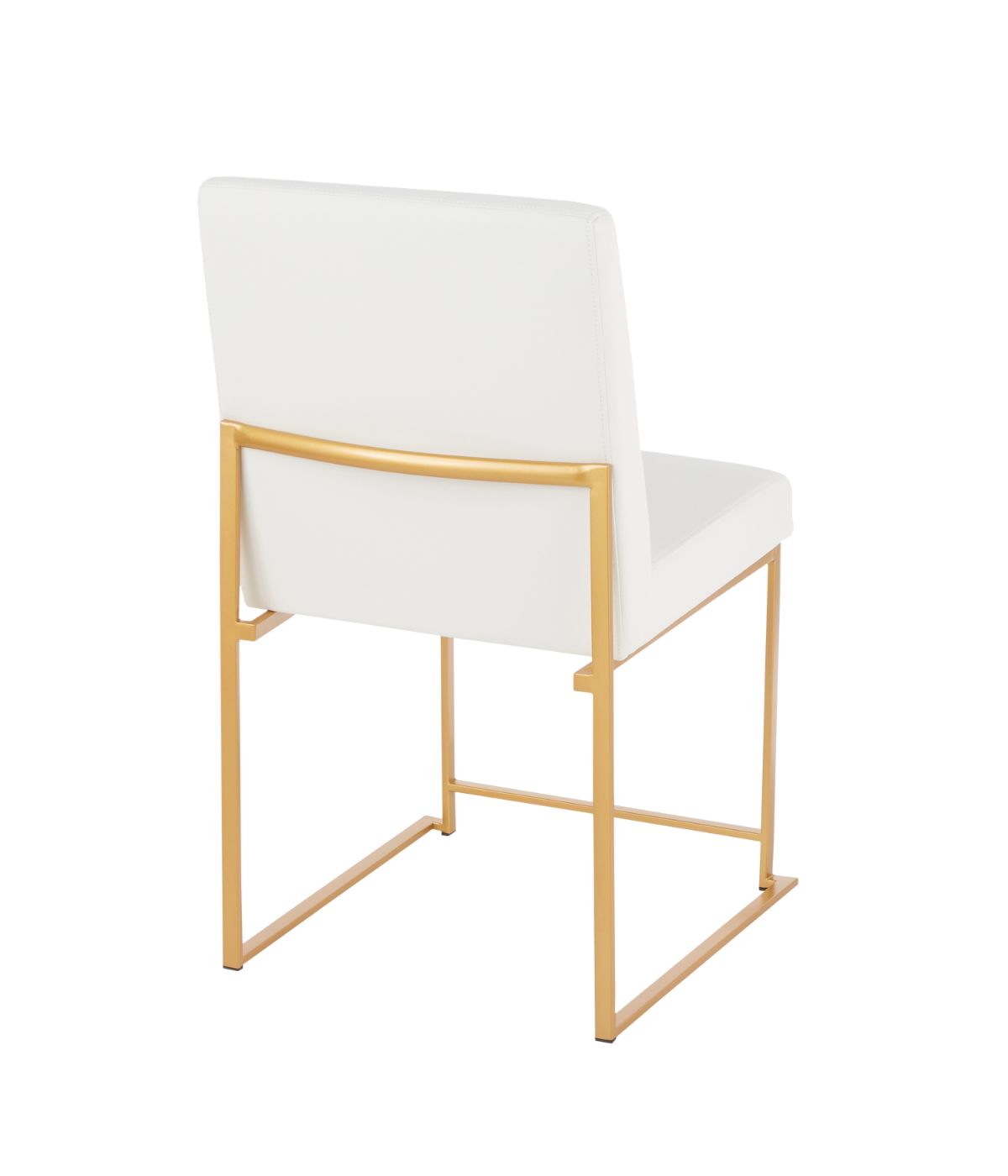 High Back Fuji Gold Dining Chair - Set of 2 Gold & White