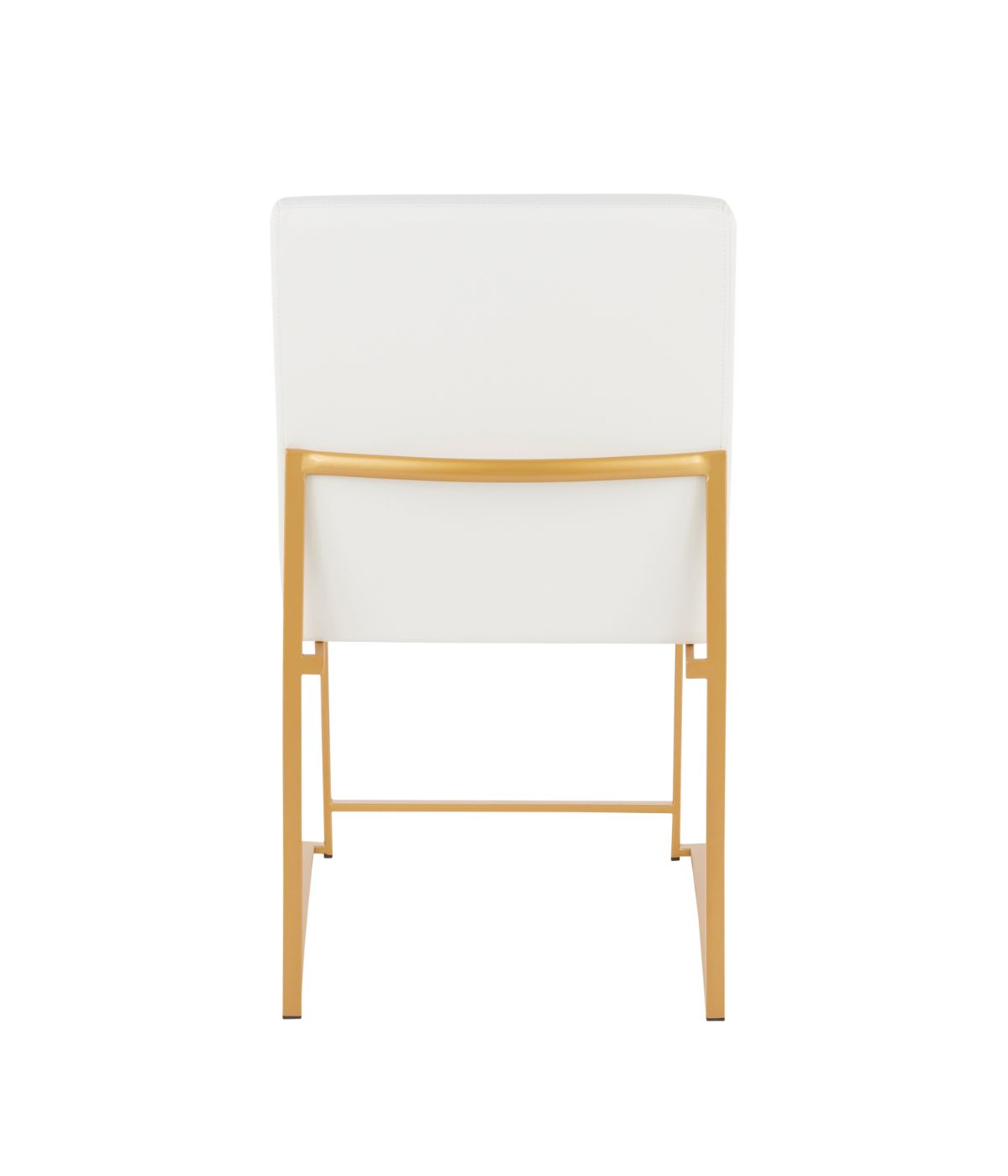 High Back Fuji Gold Dining Chair - Set of 2 Gold & White