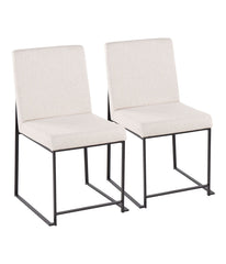 High Back Fuji Dining Chair - Set of 2 Black & Beige