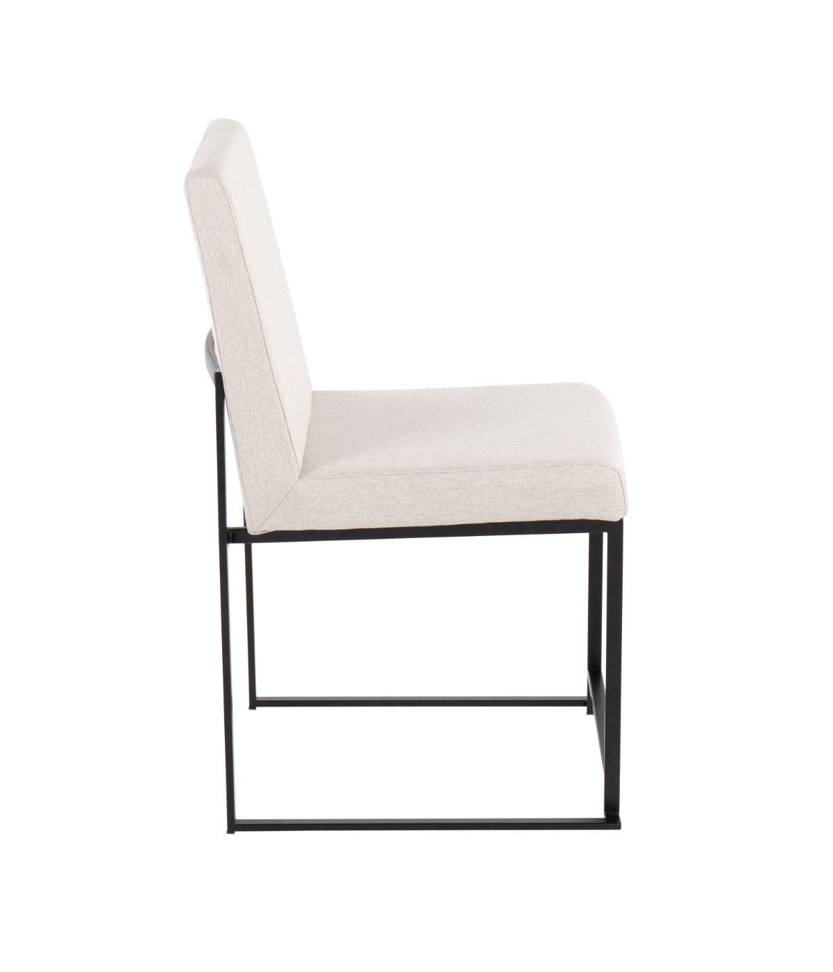  LumiSource High Back Fuji Dining Chair - Set of 2 Black & Beige - Black & Beige - Bonton