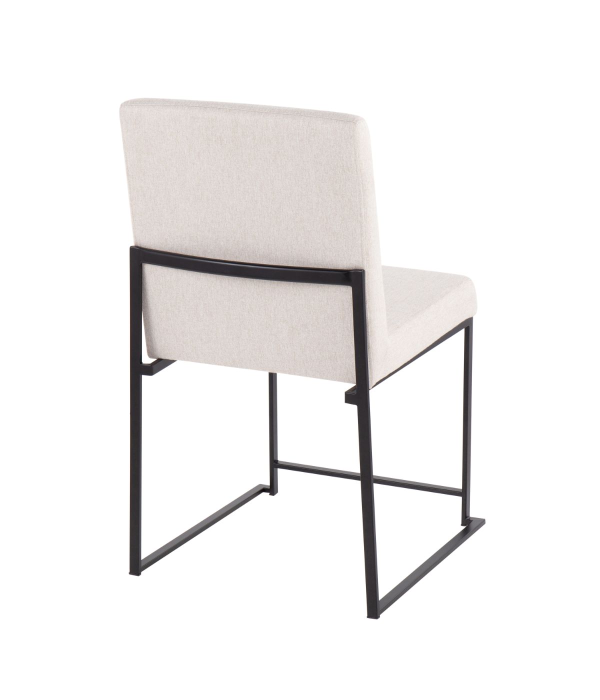 High Back Fuji Dining Chair - Set of 2 Black & Beige