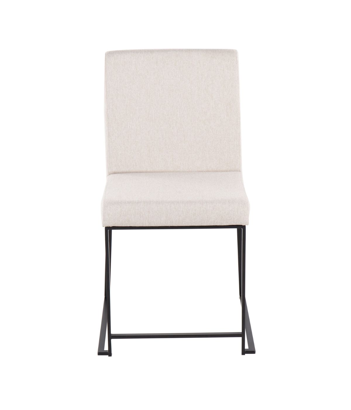 High Back Fuji Dining Chair - Set of 2 Black & Beige