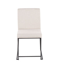 High Back Fuji Dining Chair - Set of 2 Black & Beige