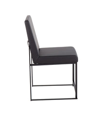 High Back Leather Fuji Black Dining Chair - Set of 2 Black