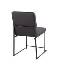 High Back Leather Fuji Black Dining Chair - Set of 2 Black