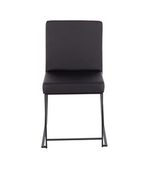 High Back Leather Fuji Black Dining Chair - Set of 2 Black