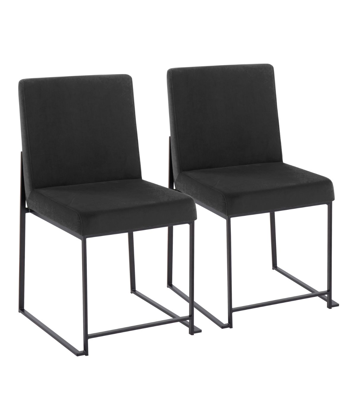  LumiSource High Back Fuji Dining Chair - Set of 2 Black - Black - Bonton