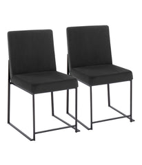 High Back Fuji Dining Chair - Set of 2 Black