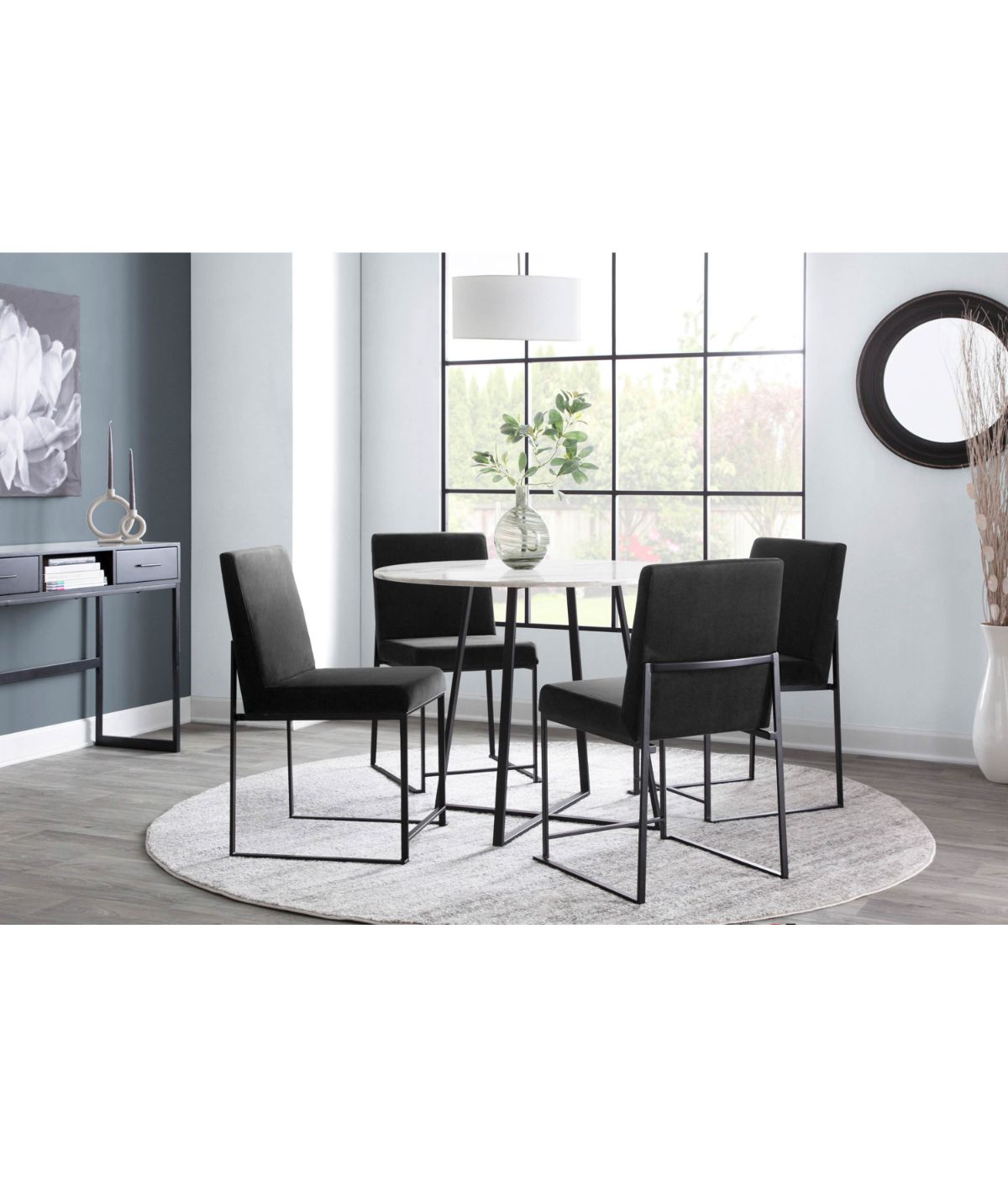  LumiSource High Back Fuji Dining Chair - Set of 2 Black - Black - Bonton