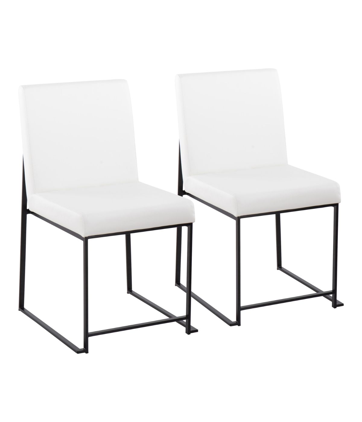  LumiSource High Back Fuji Dining Chair - Set of 2 Black & White - Black & White - Bonton