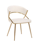Jie Dining Chair - Set of 2 Gold & Cream