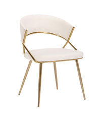 Jie Dining Chair - Set of 2 Gold & Cream