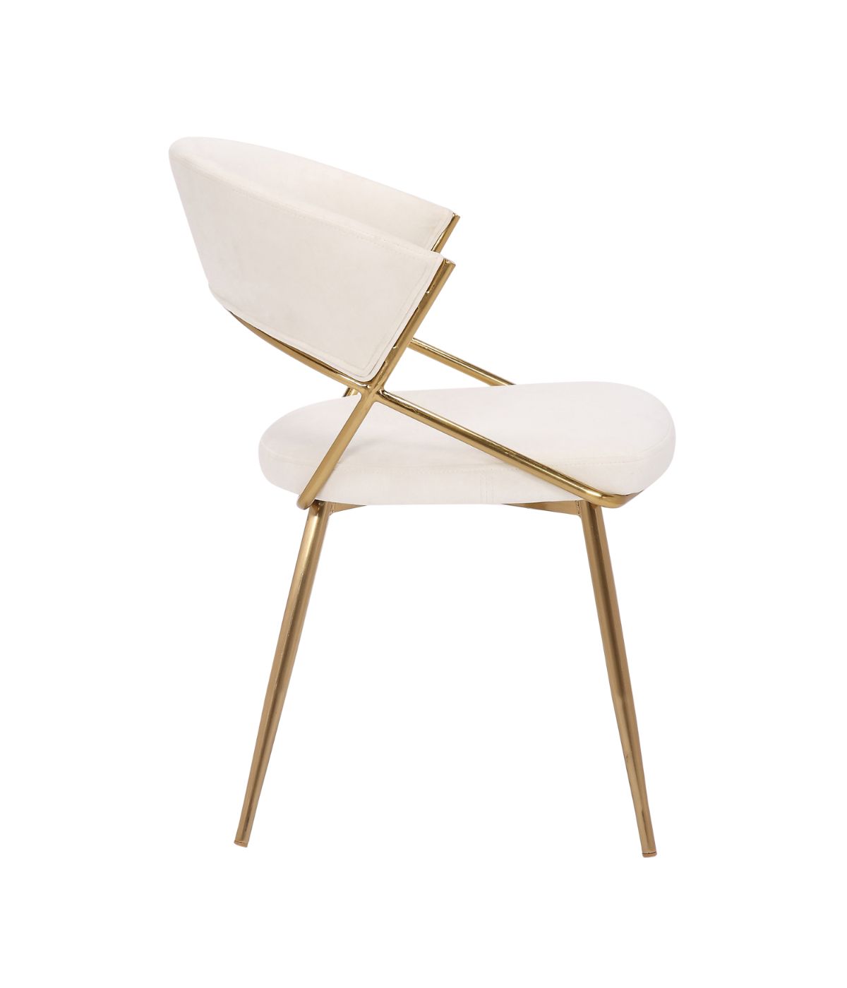  LumiSource Jie Dining Chair - Set of 2 Gold & Cream - Gold & Cream - Bonton