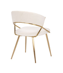 Jie Dining Chair - Set of 2 Gold & Cream