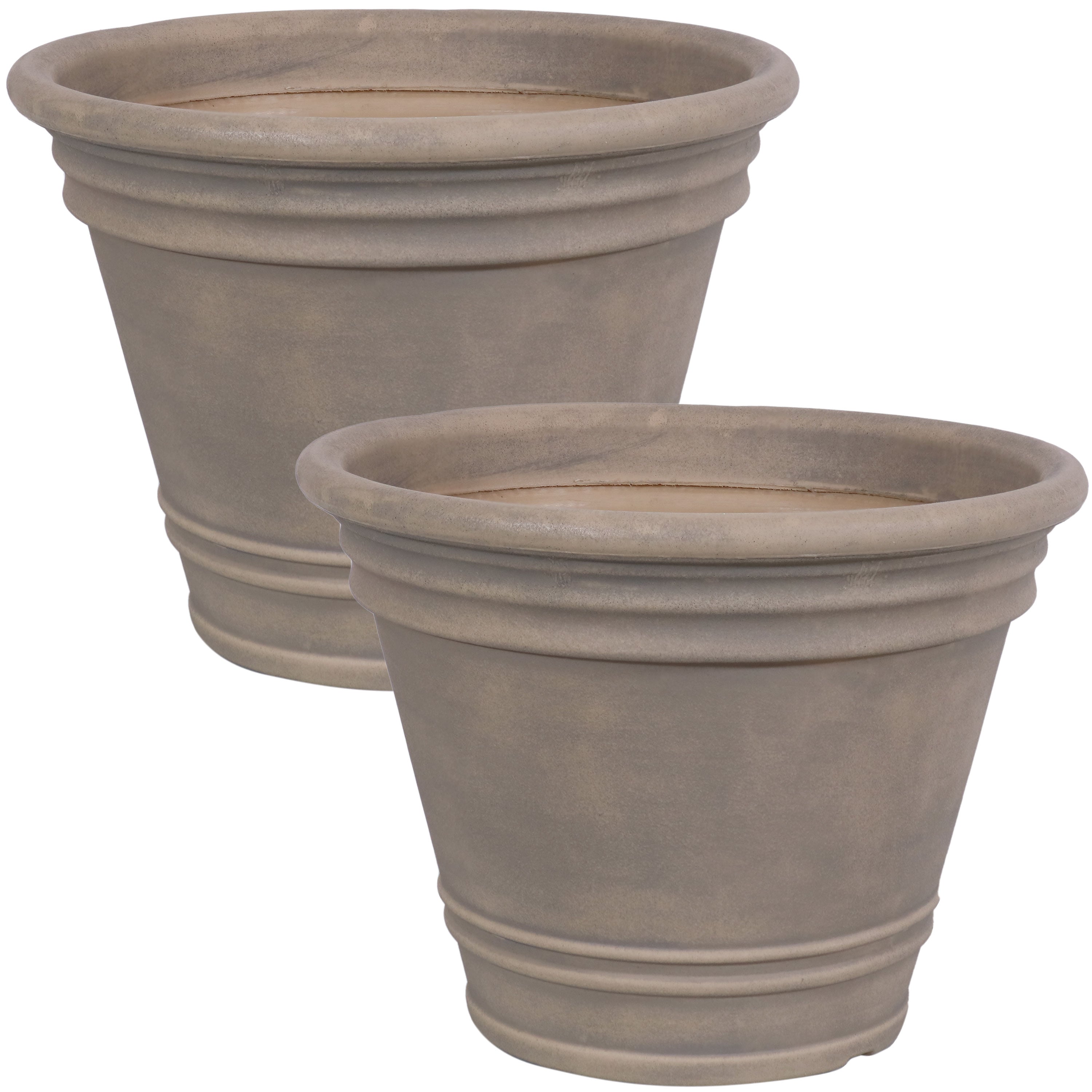  Sunnydaze Decor Franklin Polyresin Unbreakable UV-Resistant Flower Pot Planter - 20