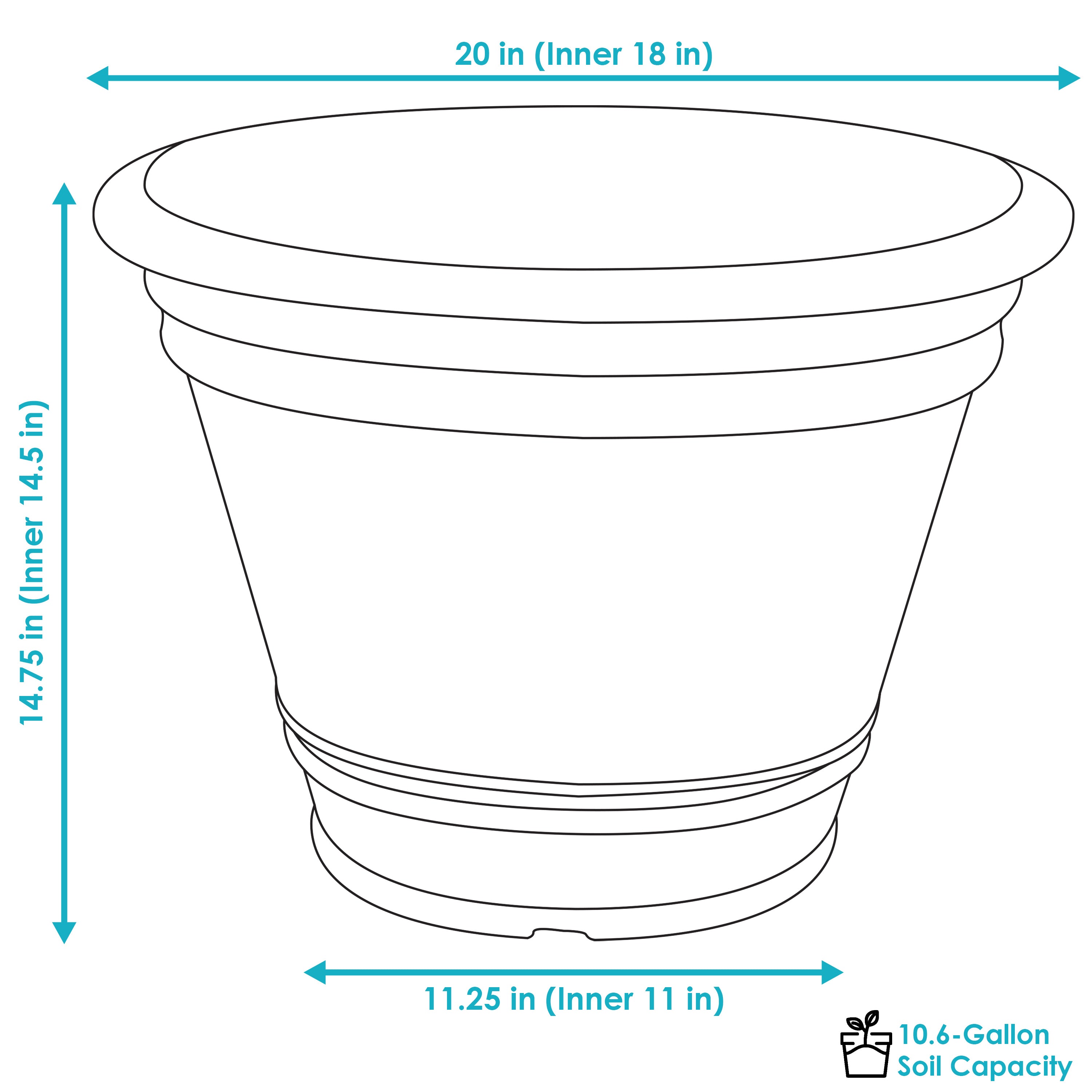  Sunnydaze Decor Franklin Polyresin Unbreakable UV-Resistant Flower Pot Planter - 20