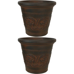 Arabella Weather-Resistant Double-Walled Flower Pot Planter - 16" - Rust Finish 1