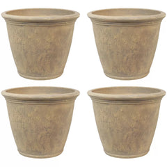 Anjelica Polyresin Unbreakable Double-Walled UV-Resistant Flower Pot Planter - 24" Pack of 4