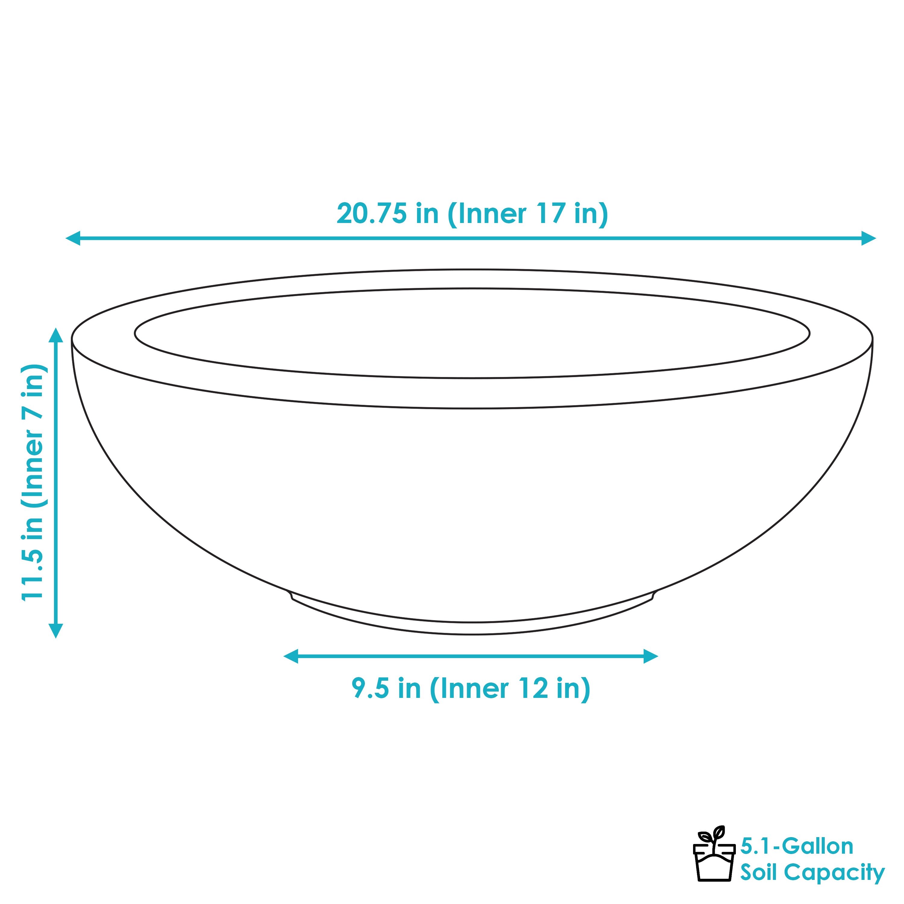  Sunnydaze Decor Percival Double-Walled Flower Pot Planter 20.75