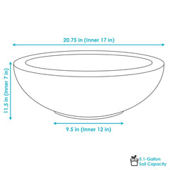 Percival Double-Walled Flower Pot Planter 20.75"