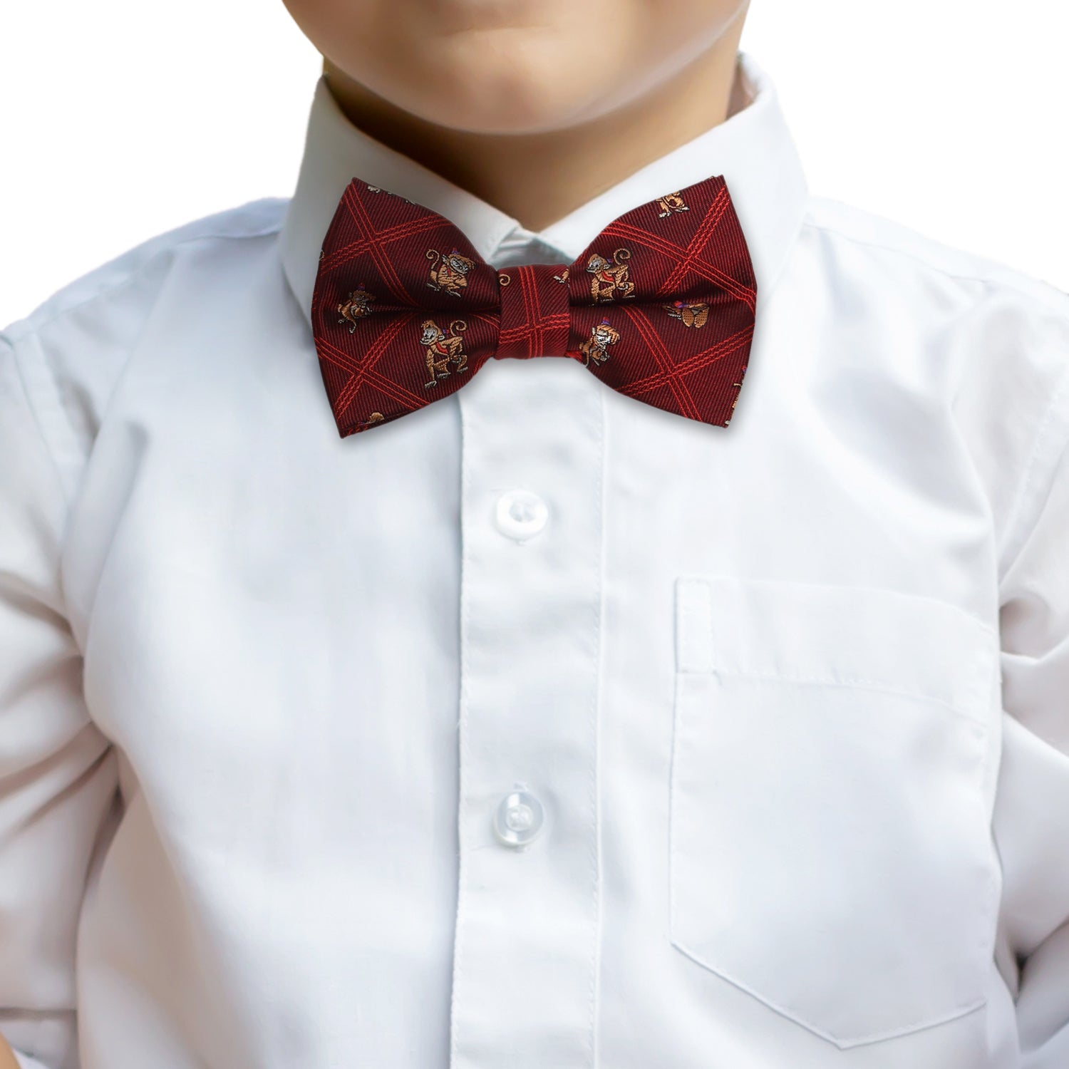  Cufflinks Abu Scattered Red Big Boy's Bow Tie - Default Title - Bonton