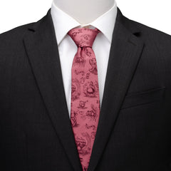 Alice in Wonderland Dusty Red Men's Tie