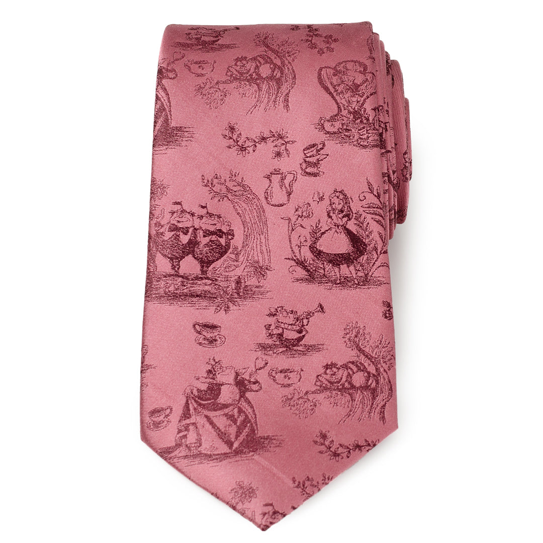  Cufflinks Alice in Wonderland Dusty Red Men's Tie - Default Title - Bonton