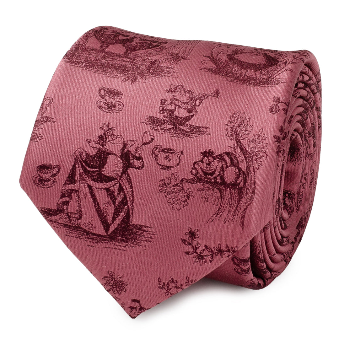  Cufflinks Alice in Wonderland Dusty Red Men's Tie - Default Title - Bonton