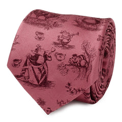 Alice in Wonderland Dusty Red Men's Tie