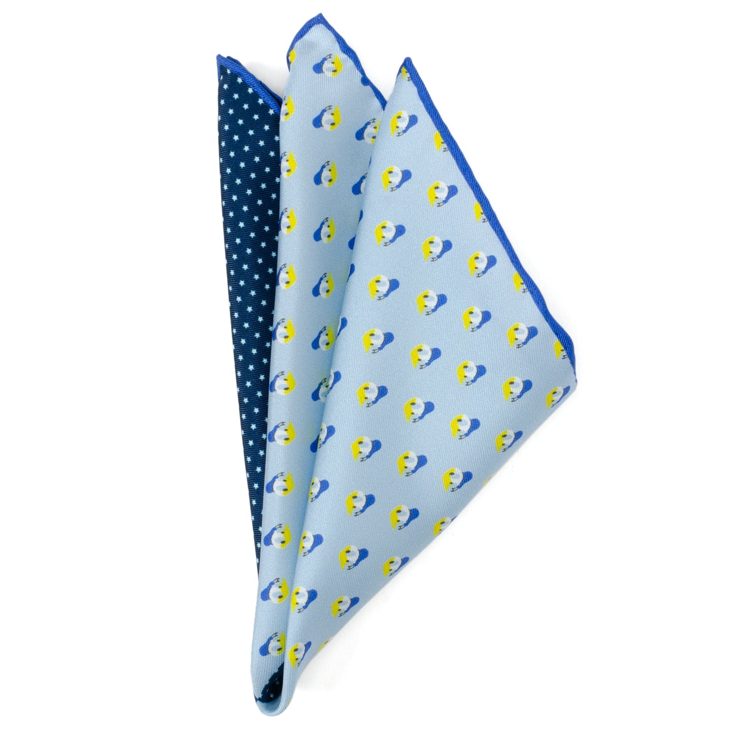  Cufflinks Donald Duck Blue Pocket Square - Default Title - Bonton