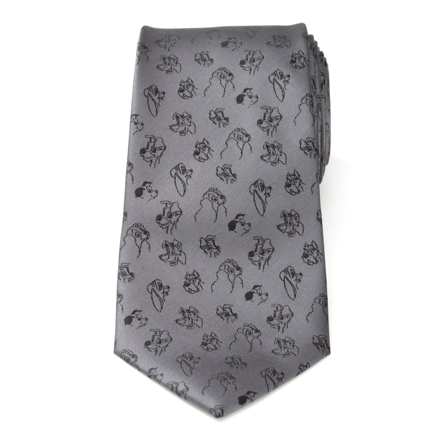  Cufflinks Dog Print Gray Men's Tie - Default Title - Bonton