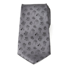 Dog Print Gray Men's Tie