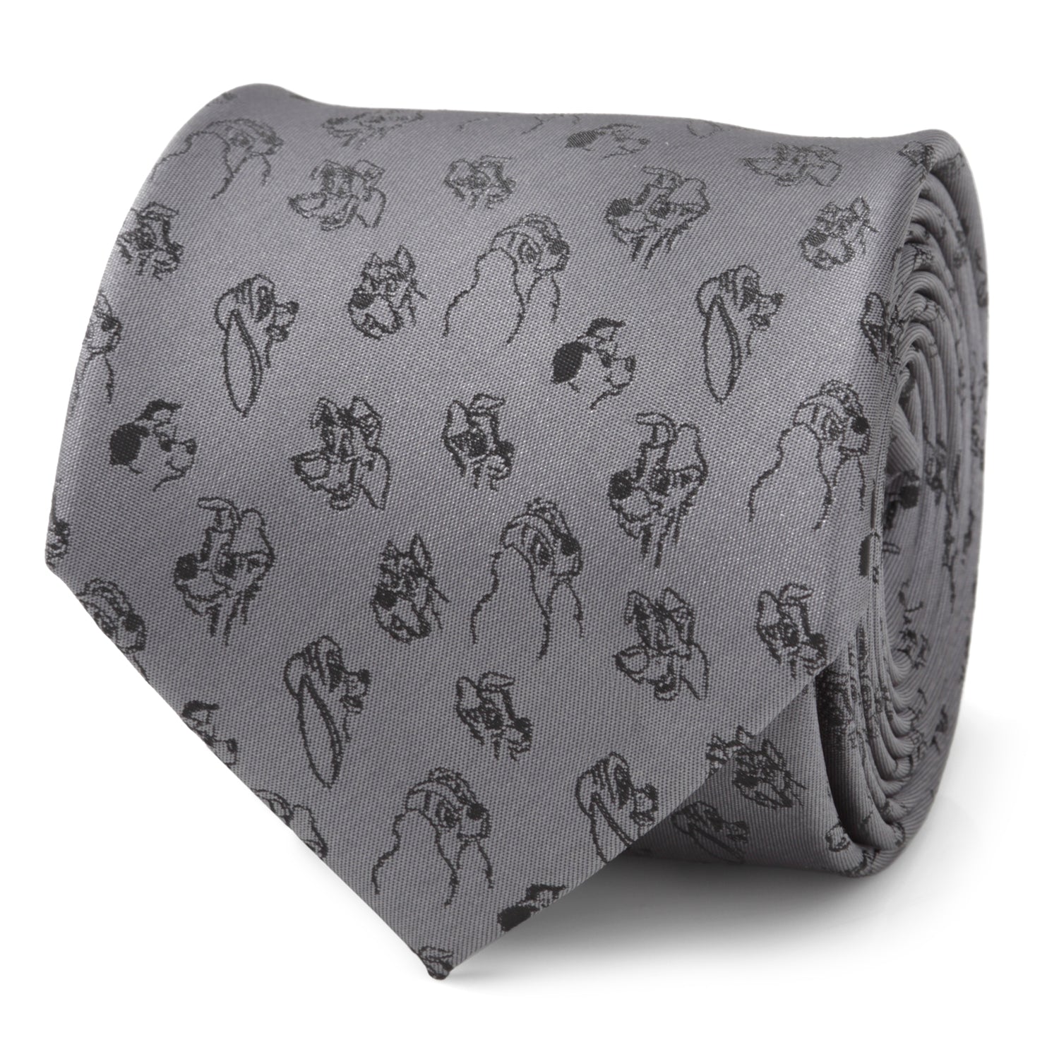  Cufflinks Dog Print Gray Men's Tie - Default Title - Bonton