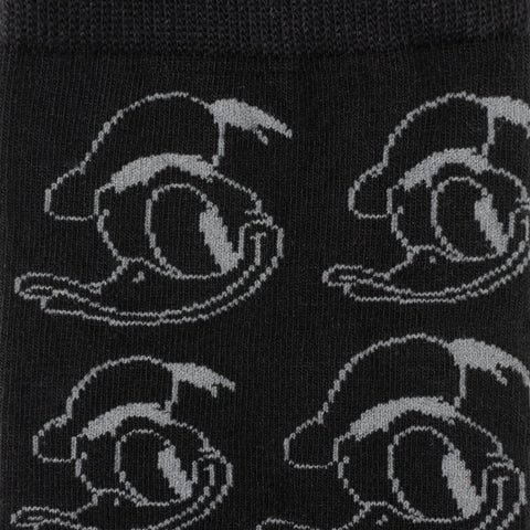 Donald Patterned Black Sock and Mickey Blue Lapel Pin Gift Set