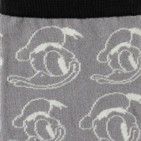Donald Patterned Gray Sock and Mickey Blue Lapel Pin Gift Set