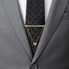 Mickey Gold Crystal Chain Tie Bar