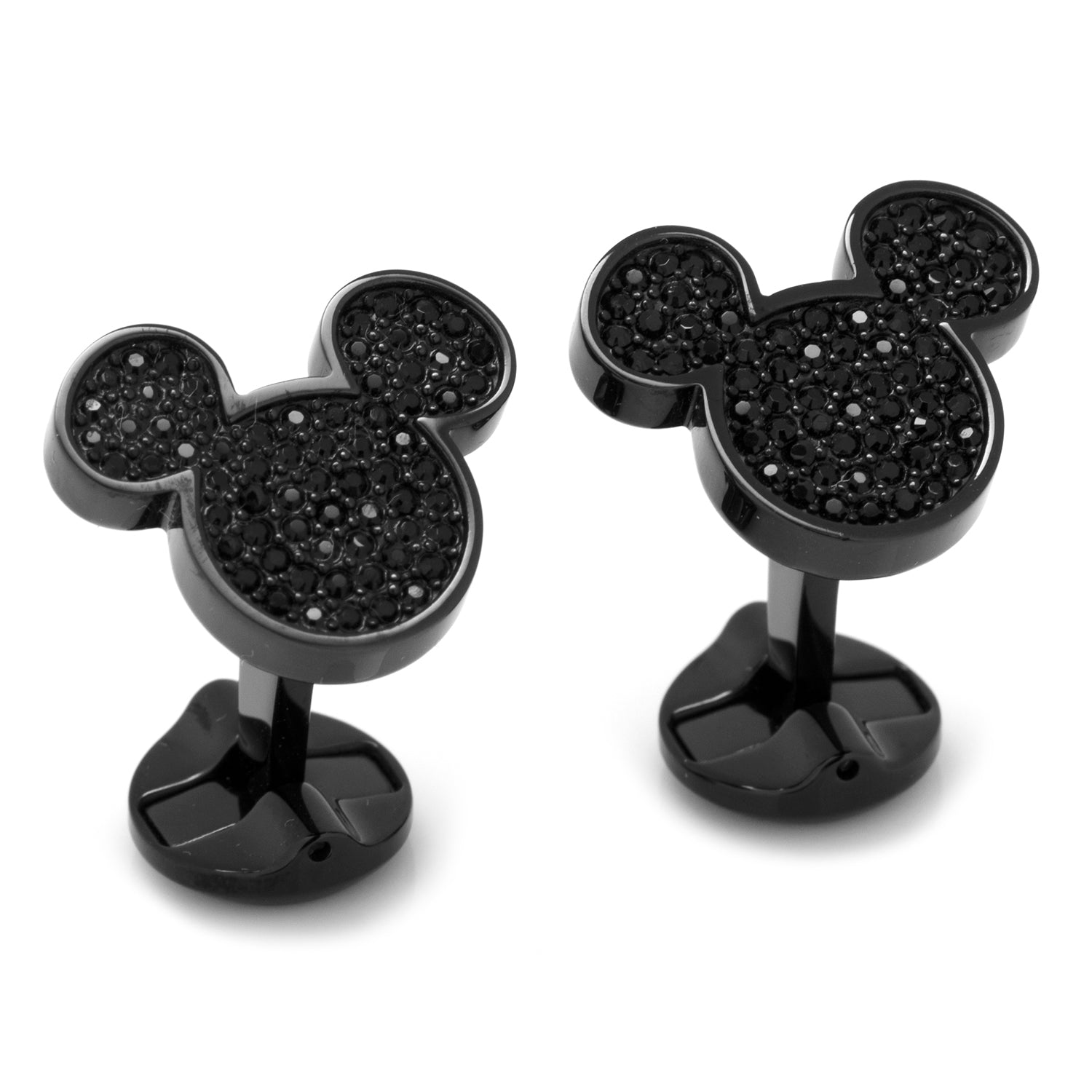  Cufflinks Stainless Steel Black Pave Crystal Mickey Mouse Cufflinks - Default Title - Bonton